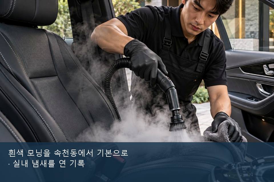 흰색 모닝을 속천동에서 기본으로 · 실내 냄새를 연 기록
